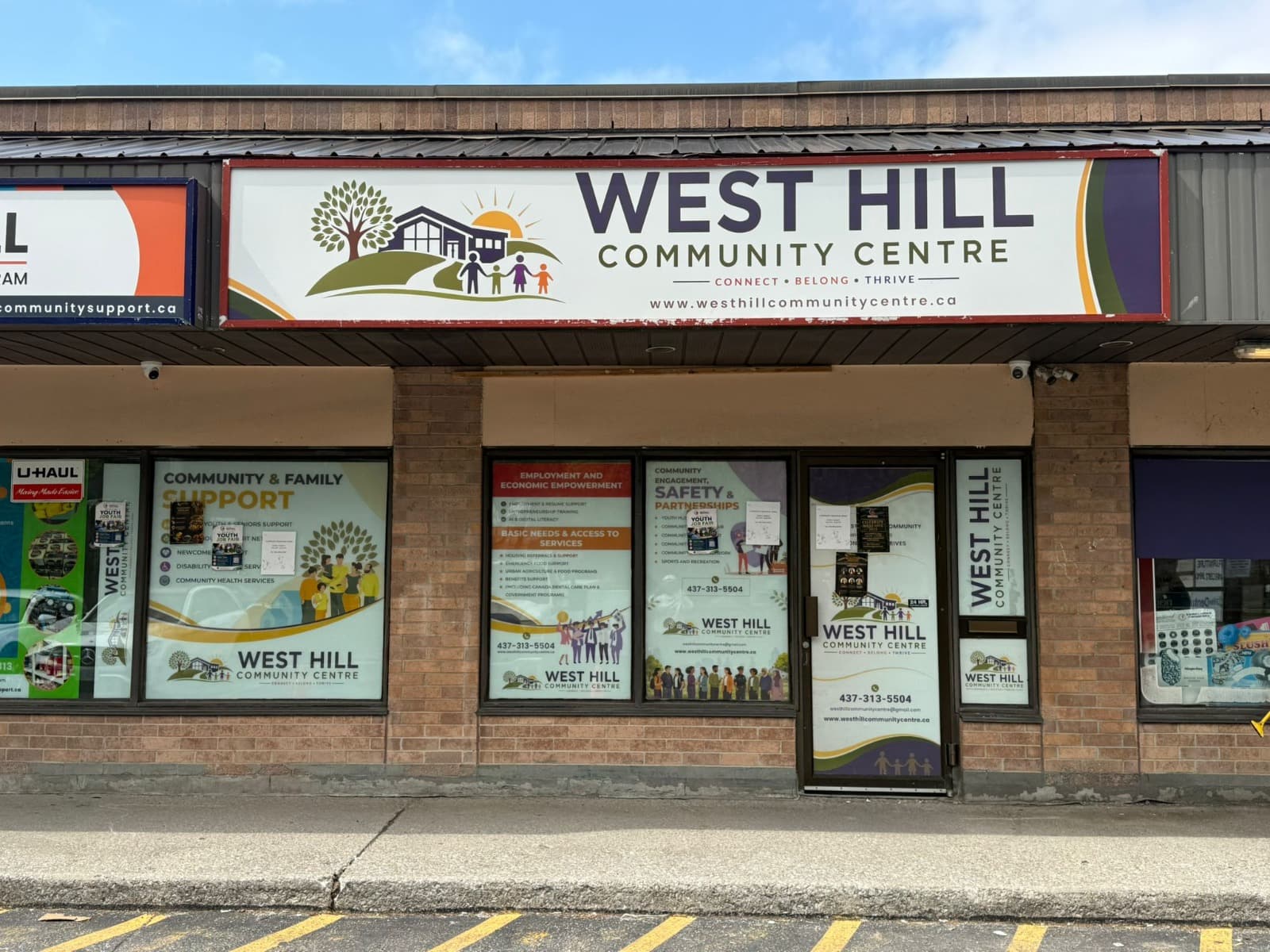 West Hill Community Centre storefront entrance in Scarborough