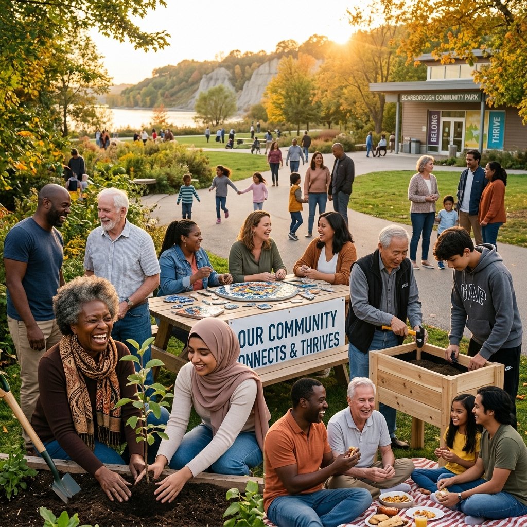 Diverse community gathering in Scarborough